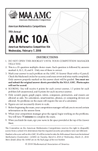 2018 AMC 10A Exam