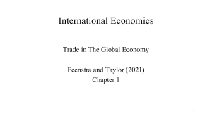 International Economics: Trade in the Global Economy Chapter 1
