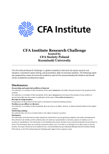 CFA Research Challenge Report on Dom Development