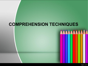 Comprehension Techniques: Stylistic Features & Sentence Types
