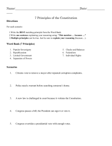 7 Principles of the Constitution Worksheet