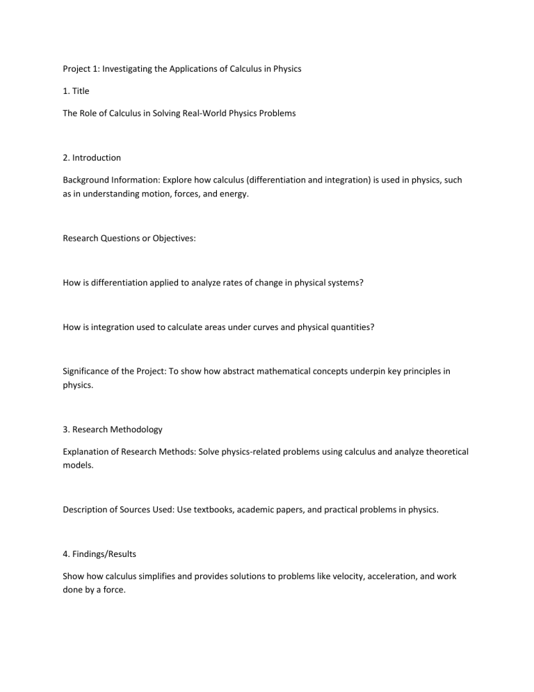Calculus in Physics: Real-World Problem Solving