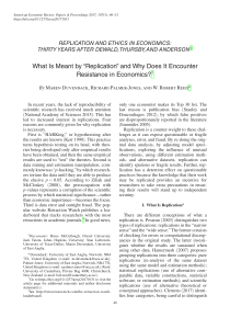Replication and Ethics in Economics: What Is Meant by 'Replication'?