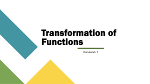 Transformation of Functions Homework 7