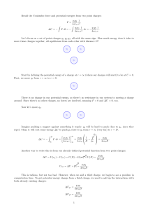 Coulombic Force and Potential Energy of Point Charges