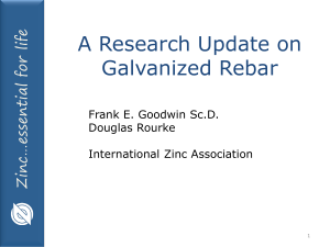 Research Update on Galvanized Rebar Corrosion