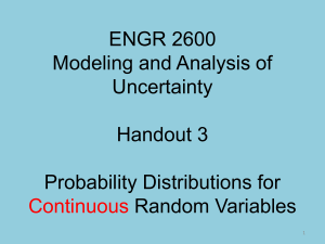 Probability Distributions for Continuous Random Variables