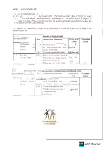 Pharmacist Assistant Competency Checklist