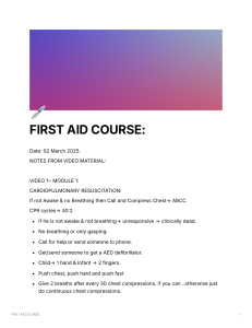 First Aid Course: CPR, AED, and Emergency Care Guide