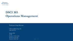 DSCI 303 Operations Management Exam Prep & HW