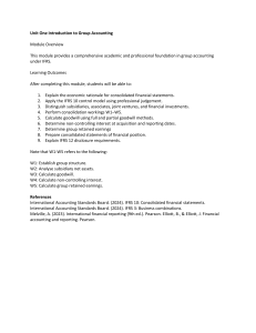 Unit One: Introduction to Group Accounting