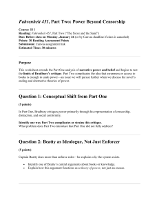 Fahrenheit 451 Part Two Worksheet