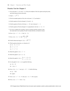 Chapter 1 Functions Practice Test
