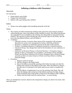 Inflating a Balloon with Chemistry Lab Worksheet