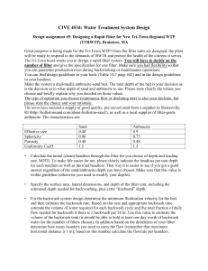 CIVE 4534: Water Treatment Filter Design Assignment