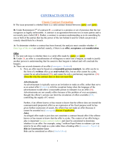 Contracts Outline: Classic Formation Elements