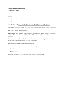 CMY3706 Assignment 1: Prevention of Conservation Crime