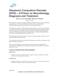 OCD Primer: Neurobiology, Diagnosis & Treatment
