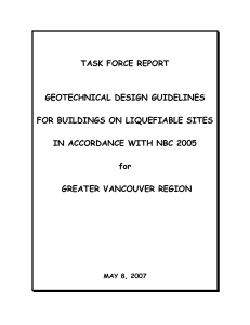 Geotechnical Design Guidelines for Liquefiable Sites (NBC 2005)