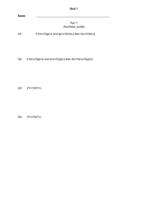 Quiz 1: Big O Notation True/False Questions