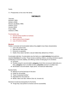 Functionalists' Perspectives on Family Role: Sociology Textbook