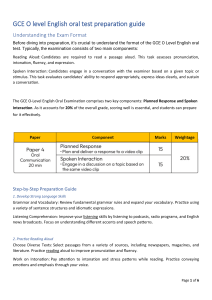 GCE O Level English Oral Test Prep Guide
