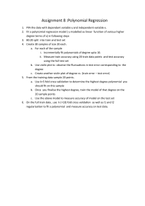 Assignment 8: Polynomial Regression Model Fitting