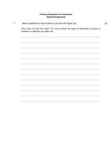 Global Perspectives Practice Questions for Homework
