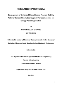 Research Proposal: Polymer-CNT-Eggshell Nanocomposites