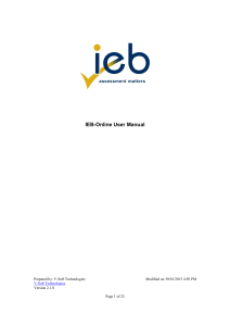 IEB-Online User Manual: Guide to Data Entry & Assessment Management