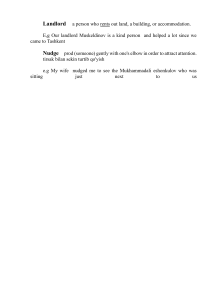 Vocabulary Definitions: Landlord, Nudge