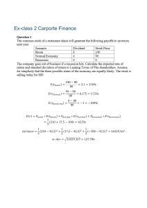 Finance Exercise: Expected Return & Standard Deviation Calculations