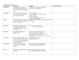 Poetic Devices Worksheet: Definitions & Examples
