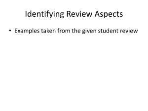 Identifying Review Aspects: Analyzing Book Reviews