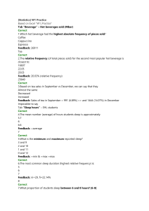 Statistics W1 Practice Worksheet: Beverage Sales & Sleep Hours