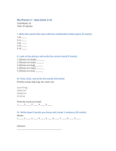 My Phonics 5 Quiz Units 3-5