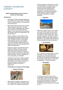 Roman & Chinese Contributions to Science & Technology