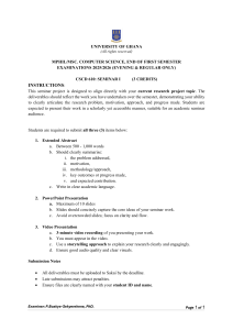 University of Ghana Seminar I Instructions