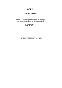 MOP211: Kirurgisk behandling, helserett og pasientsikkerhet