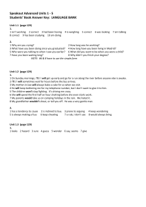 Speakout Advanced Units 1-5 Answer Key