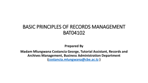 Basic Principles of Records Management