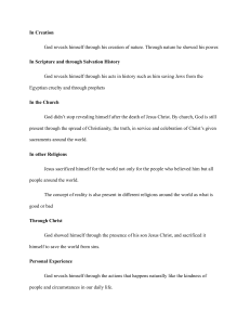 Ways God Reveals Himself: Creation, Scripture, Church, Christ