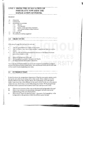 Unit 1: Portrait Evaluation to Poem Explication - Poetry Course