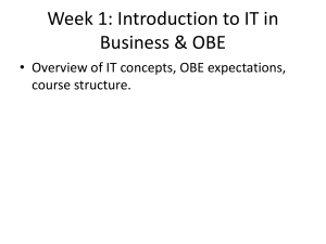 Week 1: IT in Business & OBE Overview