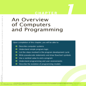 Chapter 1: Overview of Computers and Programming