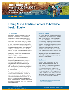 The Future of Nursing 2020-2030: Health Equity Report Brief