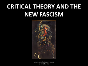 Critical Theory and the New Fascism: Lecture Series