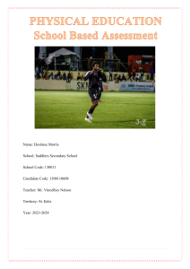 Physical Education SBA: Football Tournament First Aid Report