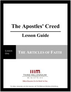Apostles' Creed Lesson Guide: Articles of Faith