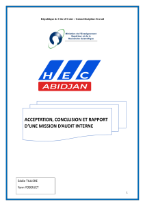 Acceptation, Conclusion et Rapport d'une Mission d'Audit Interne